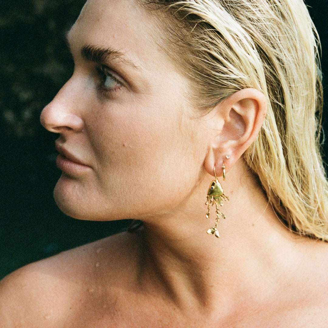 Coral Trout Earrings- Gold