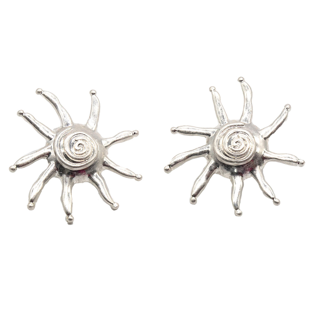 XL Tangalooma Sun Earrings- Silver