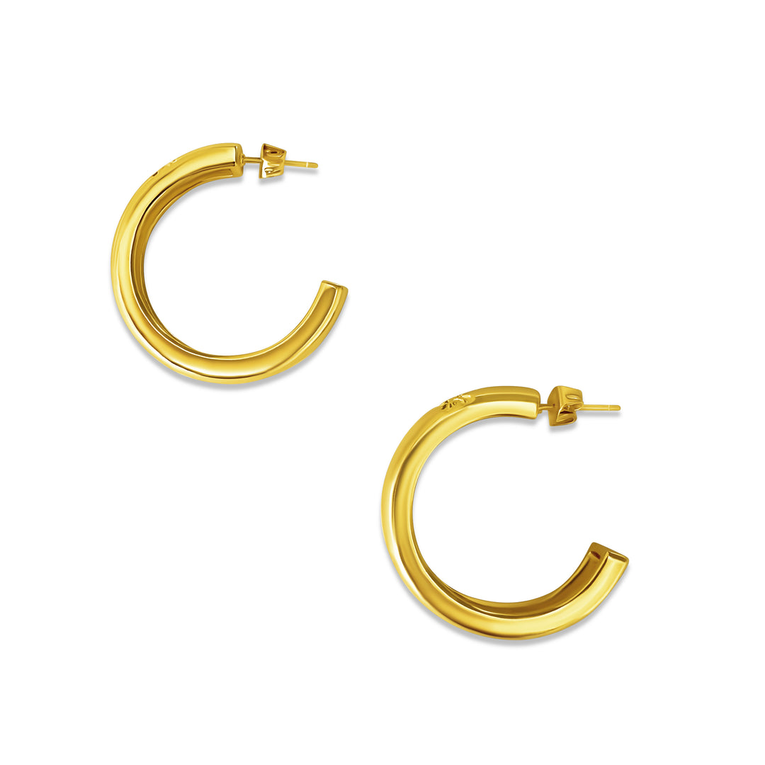 1" Hibiscus Midi Hoops - Gold