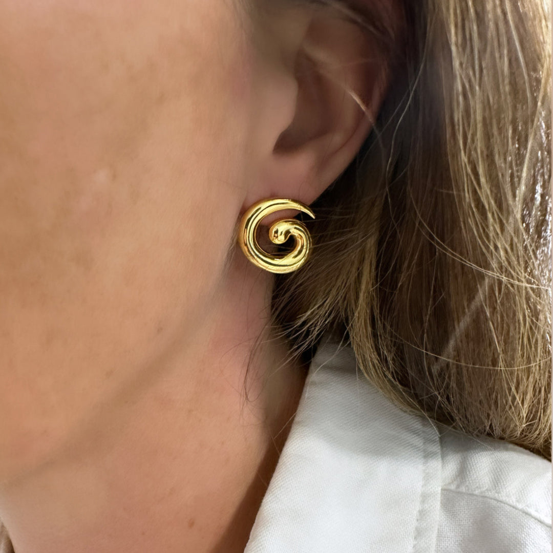 Mini Swirl Earrings- gold